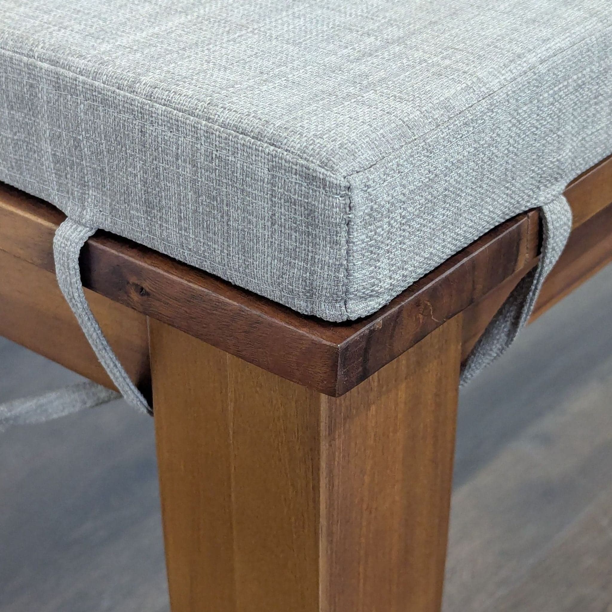 Terrace Living Company 6-Piece Wooden Dining Set with Bench and Cushioned Seats - Thumbnail 7