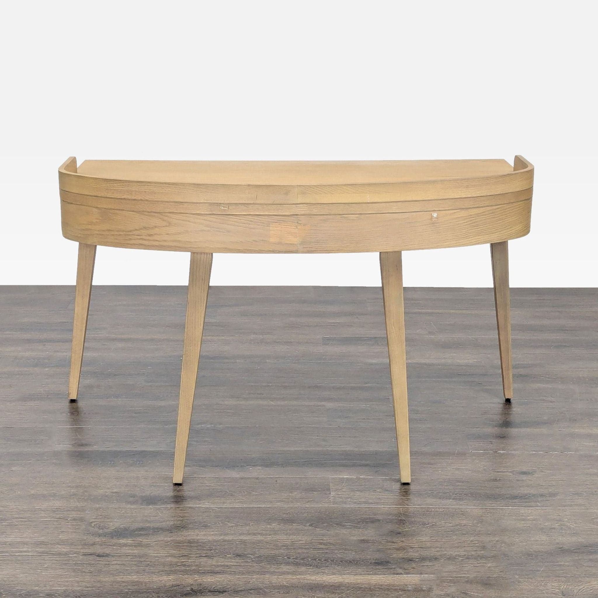 Four Hands Armstrong Modern Light Wood Desk with Two Drawers and Raised Back Edge - Thumbnail 5