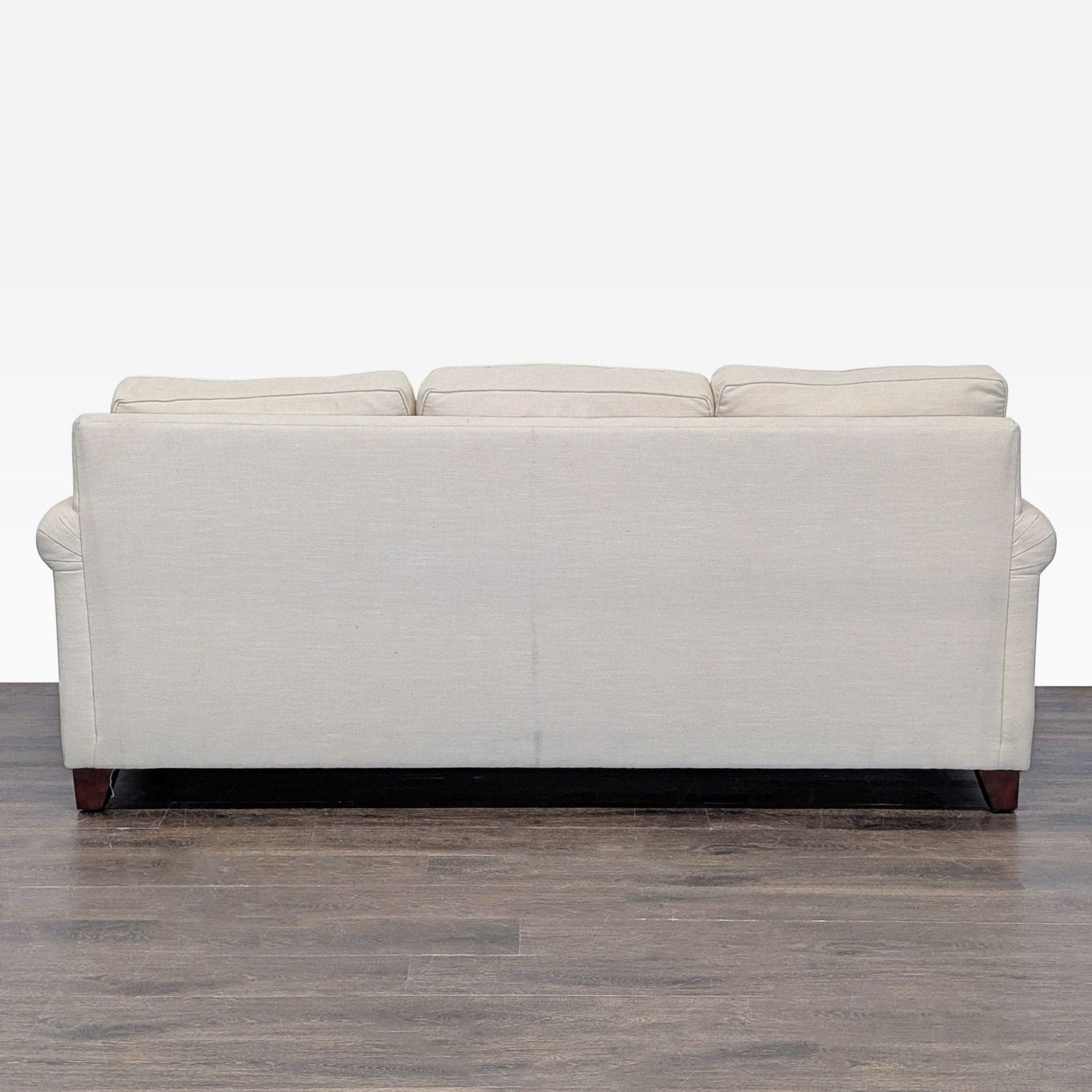 Pottery Barn Buchanan 3-Seat Beige Sofa with Rolled Arms - Thumbnail 4