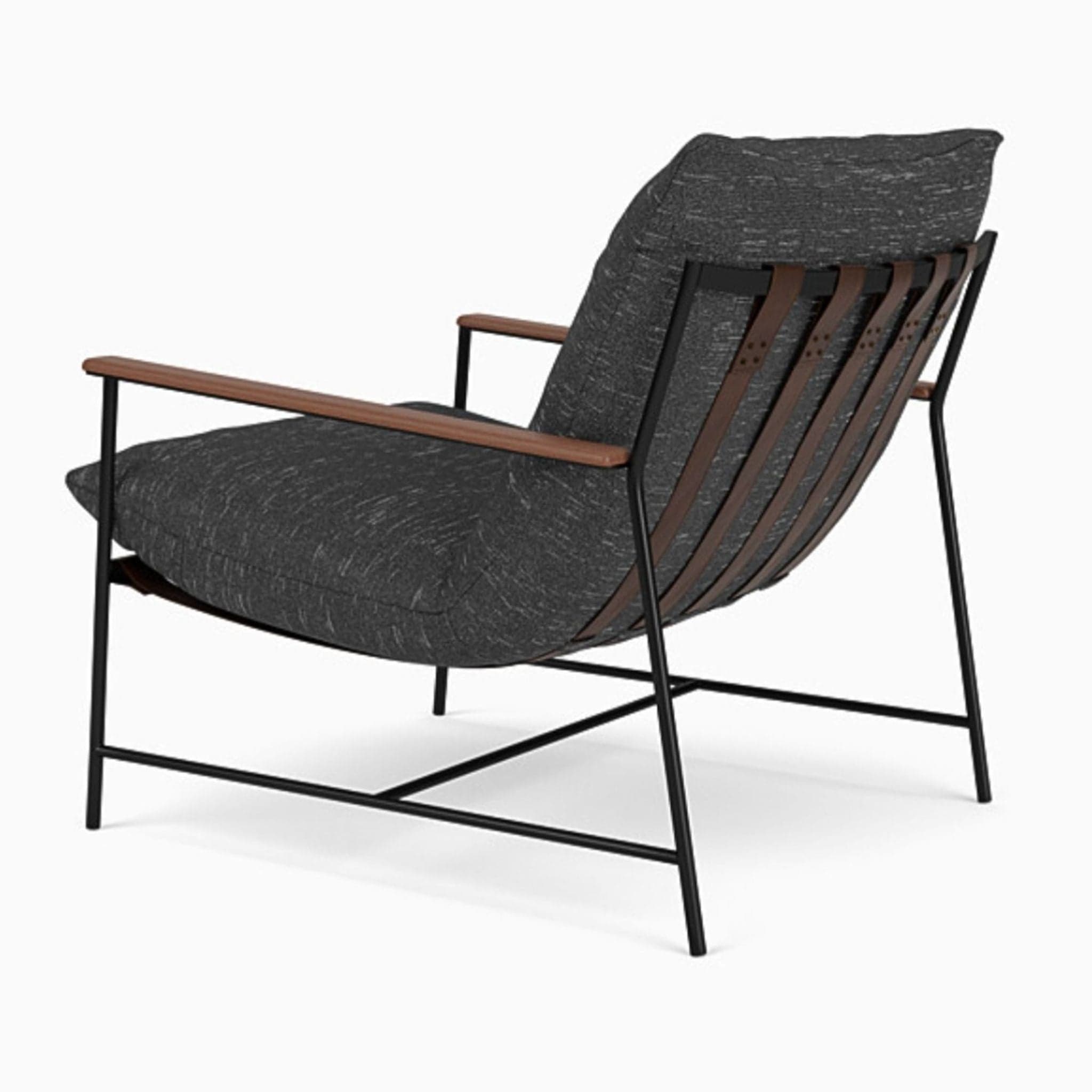 Denver Modern Vita Lounge Chair with Black Cushion and Wood Accents - Thumbnail 5