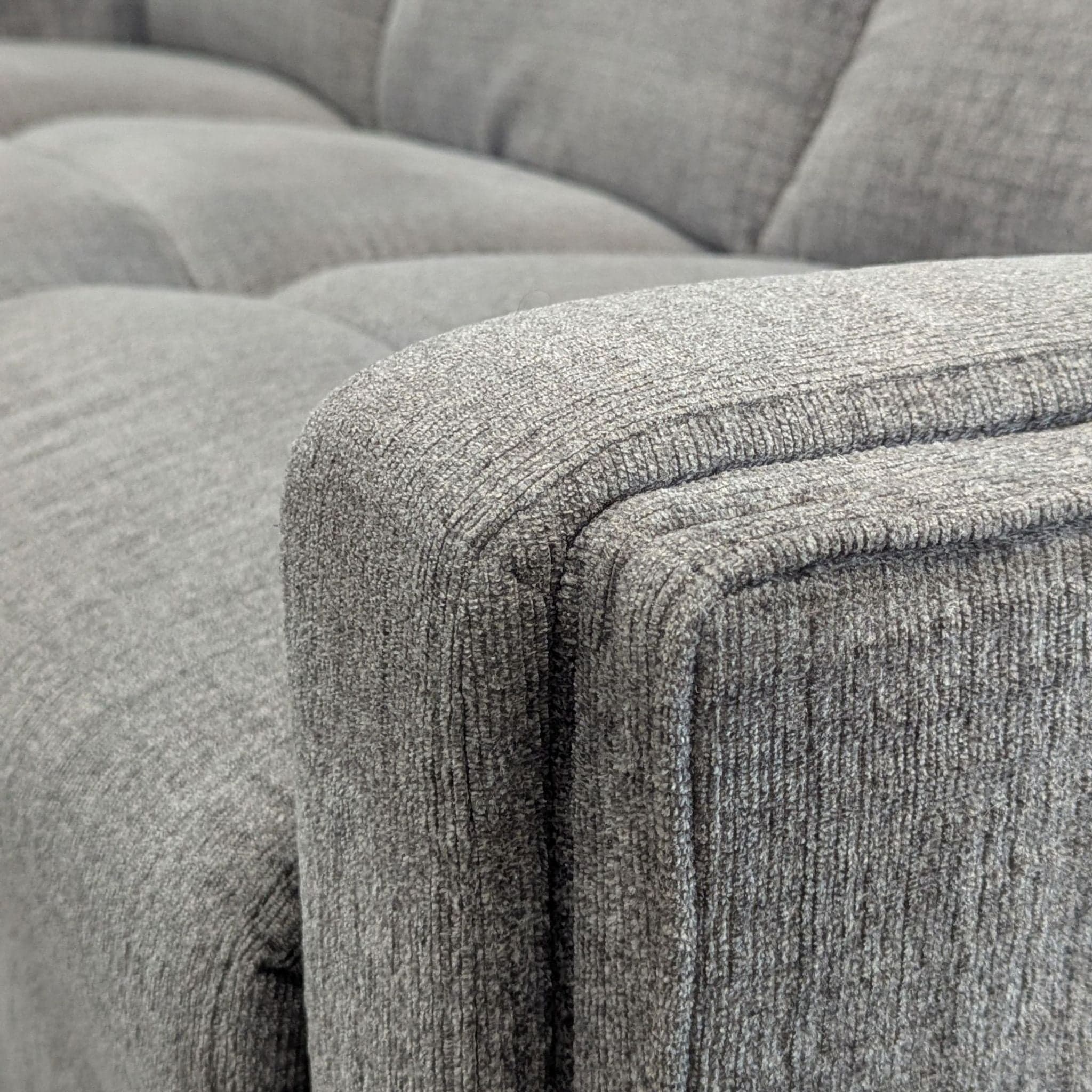 Living Spaces 3-Seat Reclining Sofa in Gray Fabric - Thumbnail 6