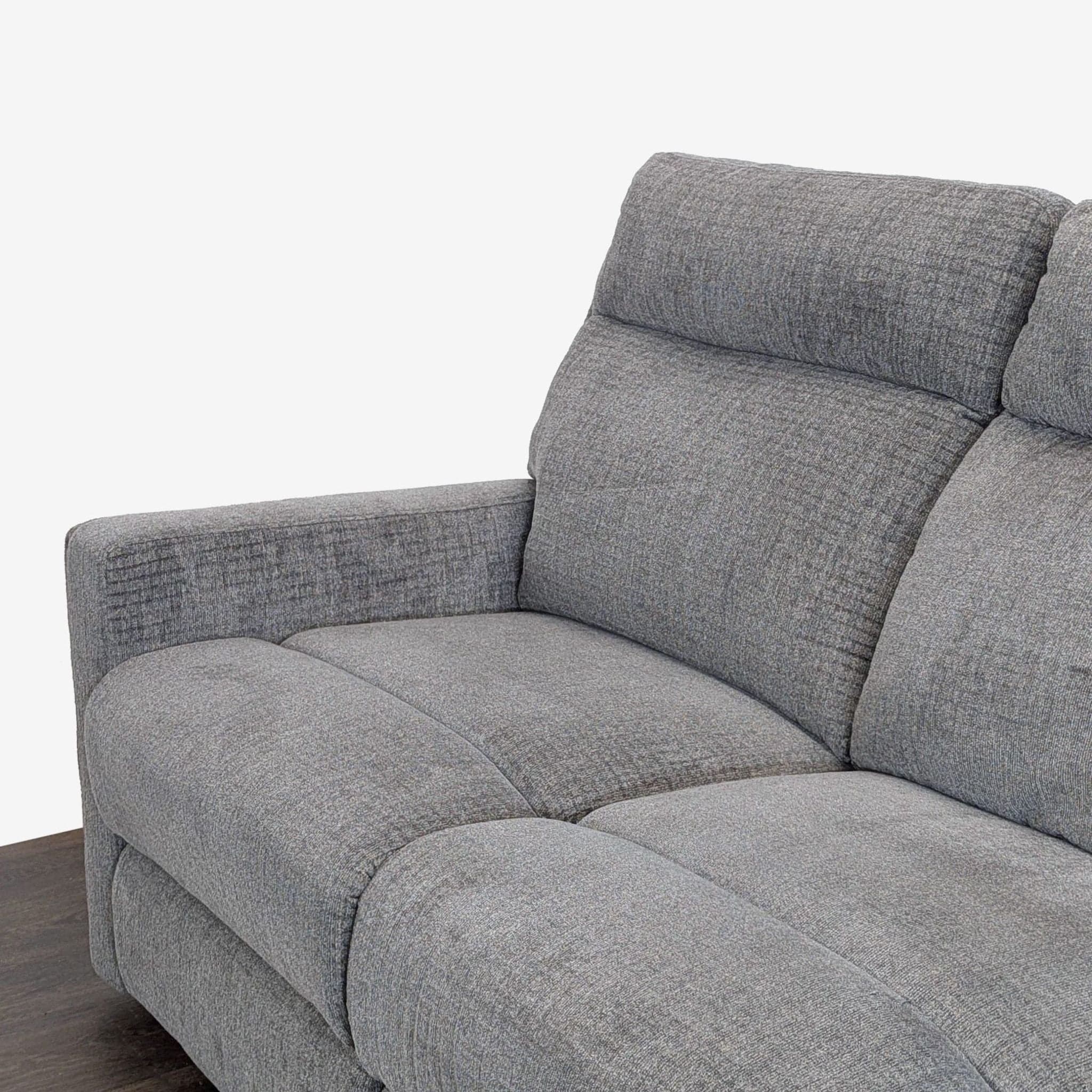 Living Spaces 3-Seat Reclining Sofa in Gray Fabric - Thumbnail 4