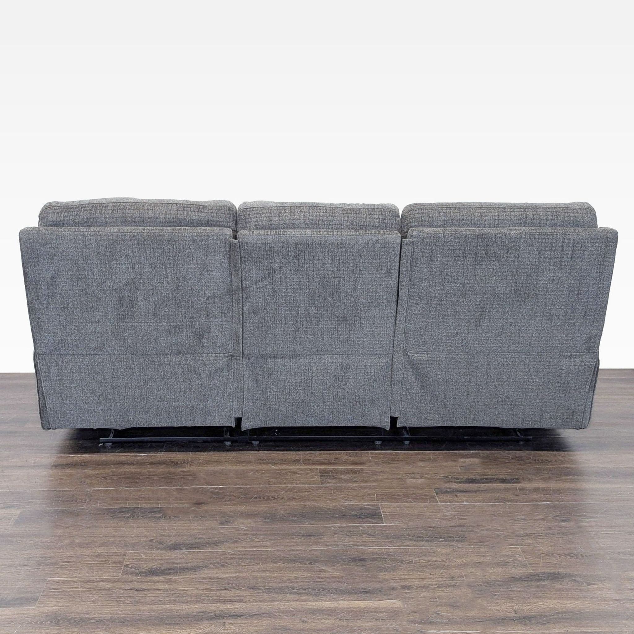 Living Spaces 3-Seat Reclining Sofa in Gray Fabric - Thumbnail 3