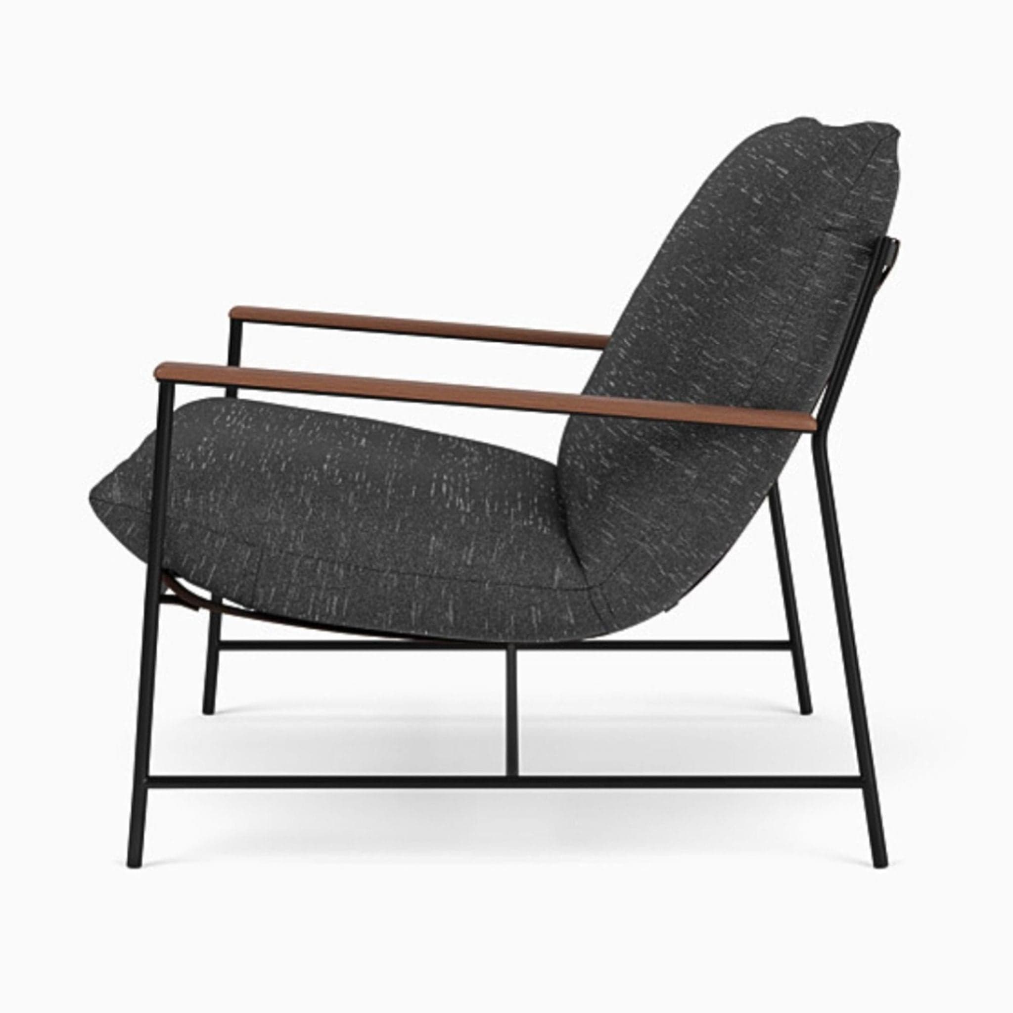 Denver Modern Vita Lounge Chair with Black Cushion and Wood Accents - Thumbnail 6