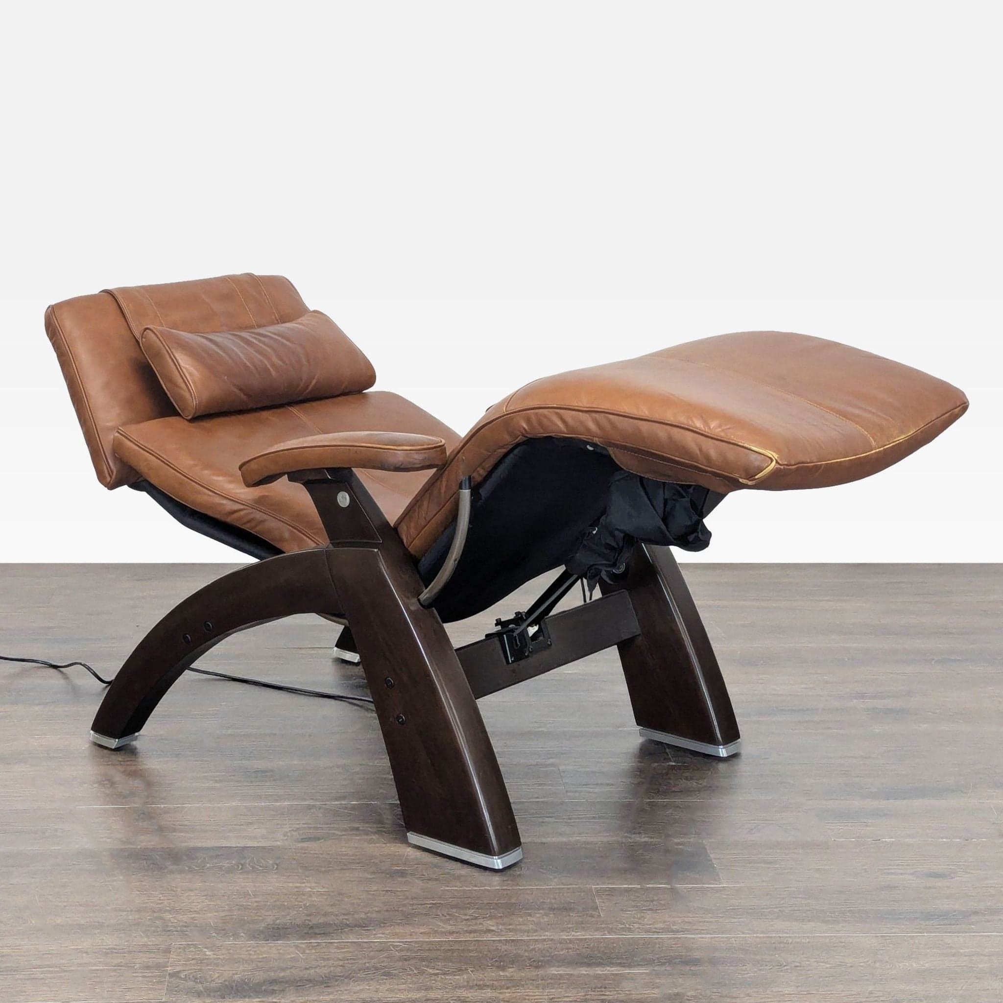 Human Touch PC-510 Brown Leather Electric Zero Gravity Recliner Lounge Chair - Thumbnail 2