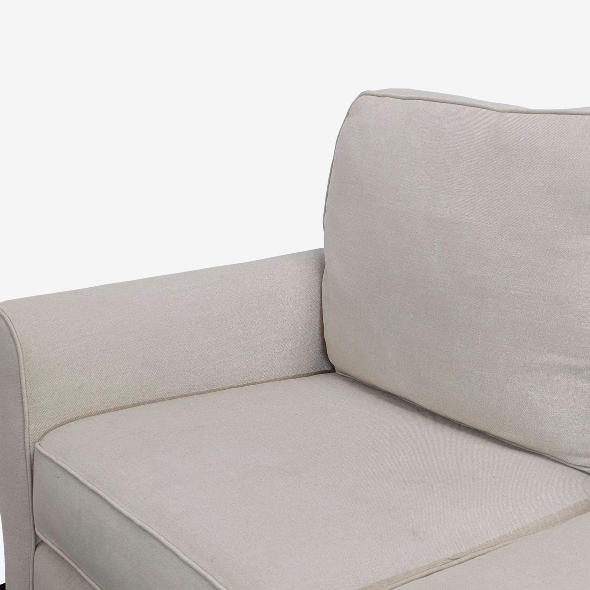 Pottery Barn Buchanan 3-Seat Beige Sofa with Rolled Arms - Thumbnail 6