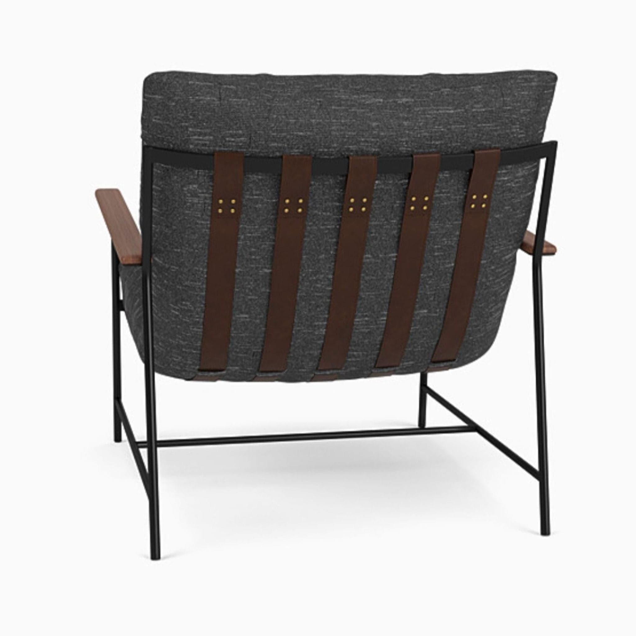 Denver Modern Vita Lounge Chair with Black Cushion and Wood Accents - Thumbnail 4