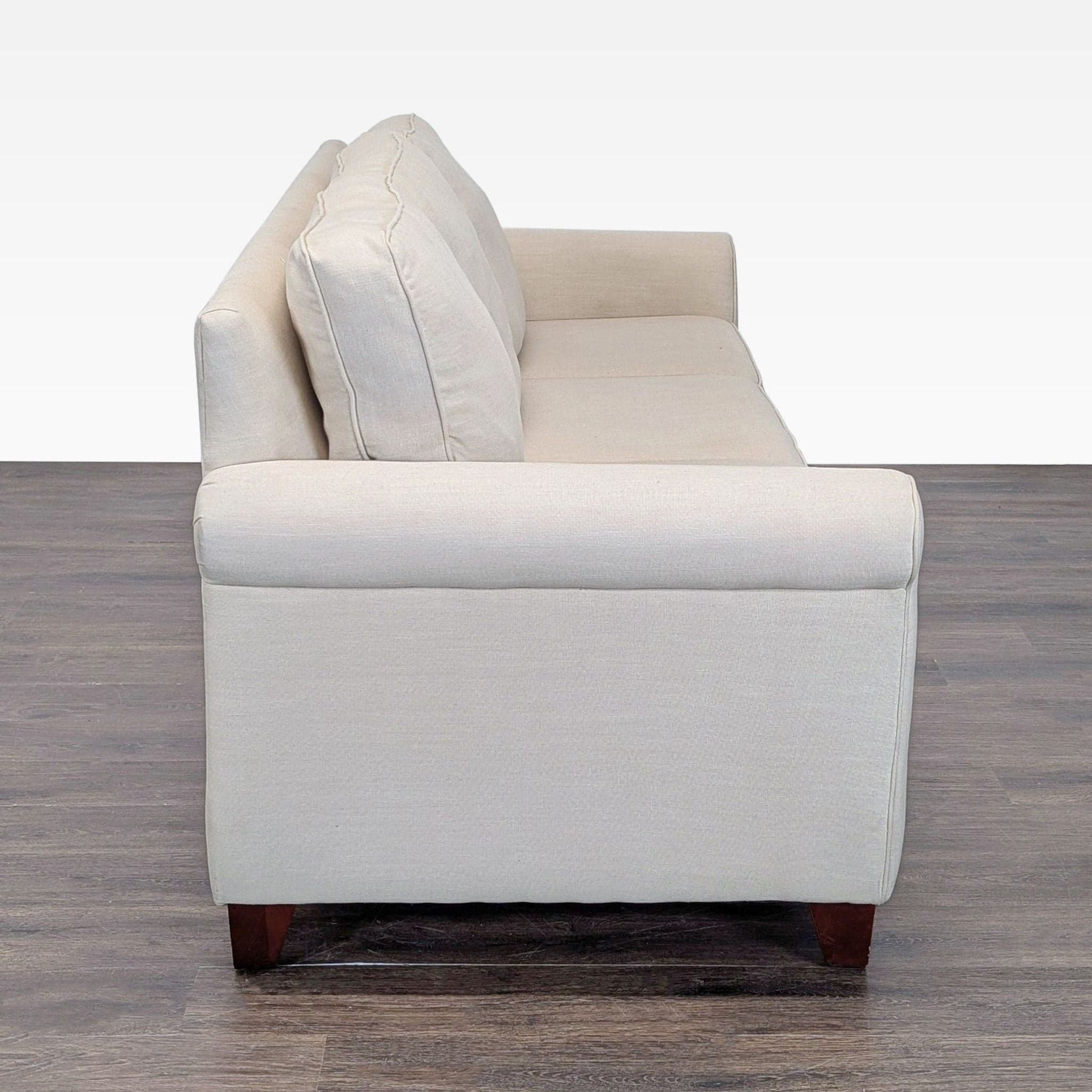 Pottery Barn Buchanan 3-Seat Beige Sofa with Rolled Arms - Thumbnail 3