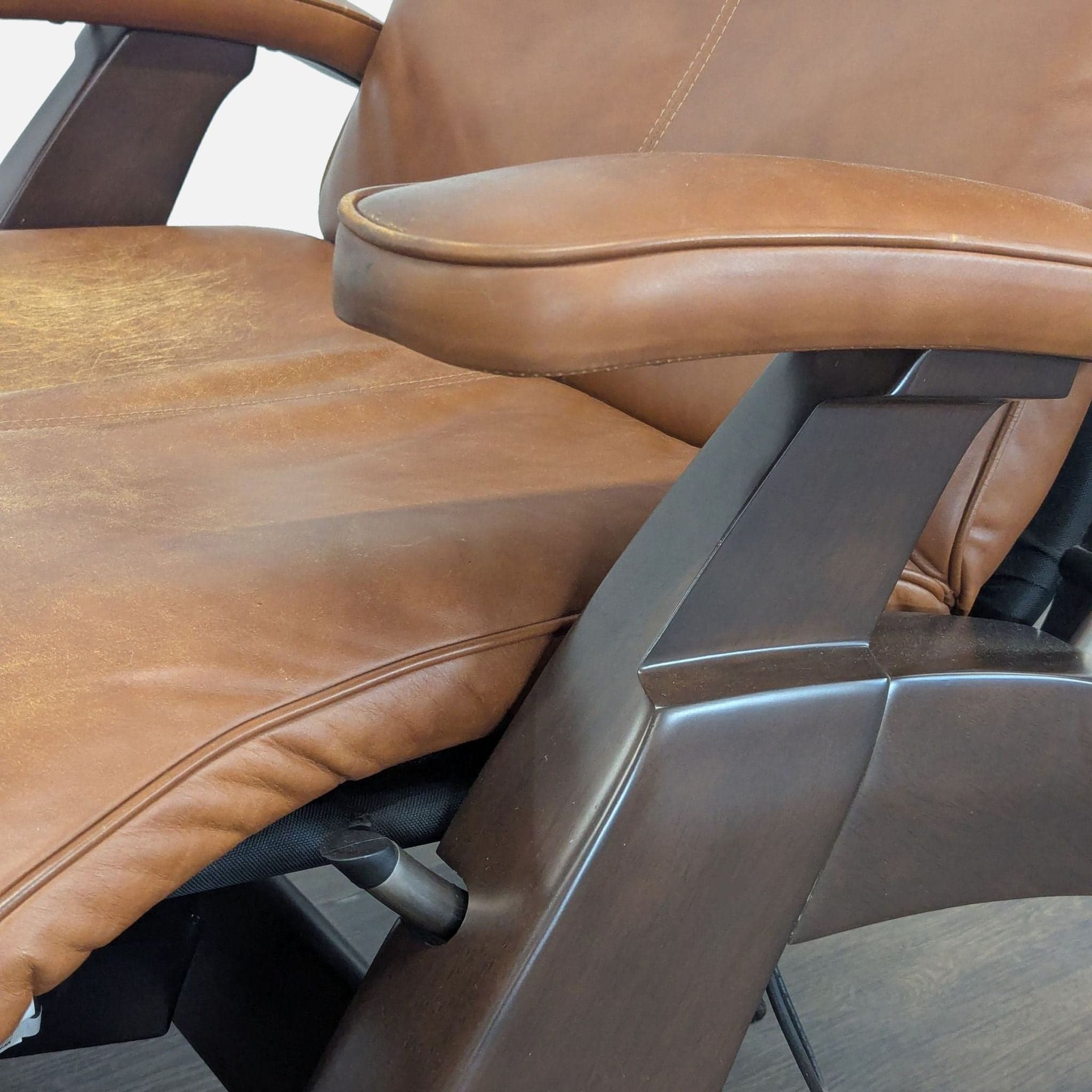 Human Touch PC-510 Brown Leather Electric Zero Gravity Recliner Lounge Chair - Thumbnail 7