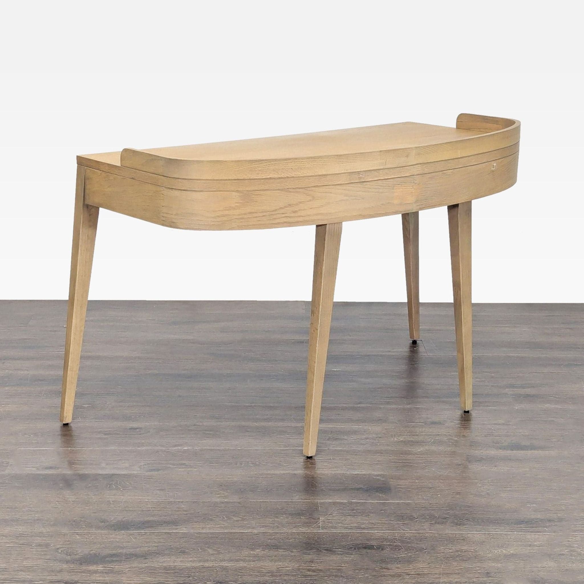 Four Hands Armstrong Modern Light Wood Desk with Two Drawers and Raised Back Edge - Thumbnail 6