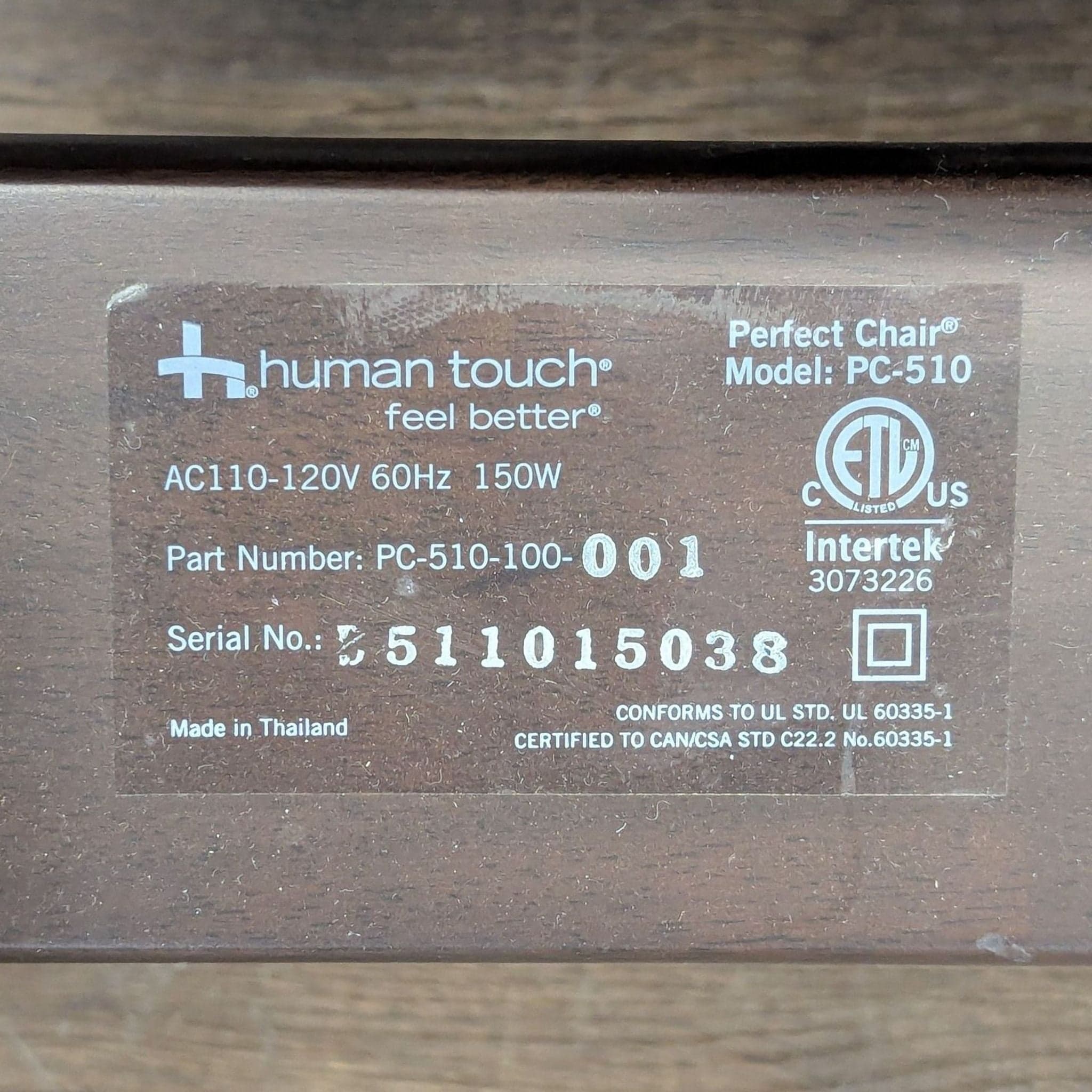 Human Touch PC-510 Brown Leather Electric Zero Gravity Recliner Lounge Chair - Thumbnail 9