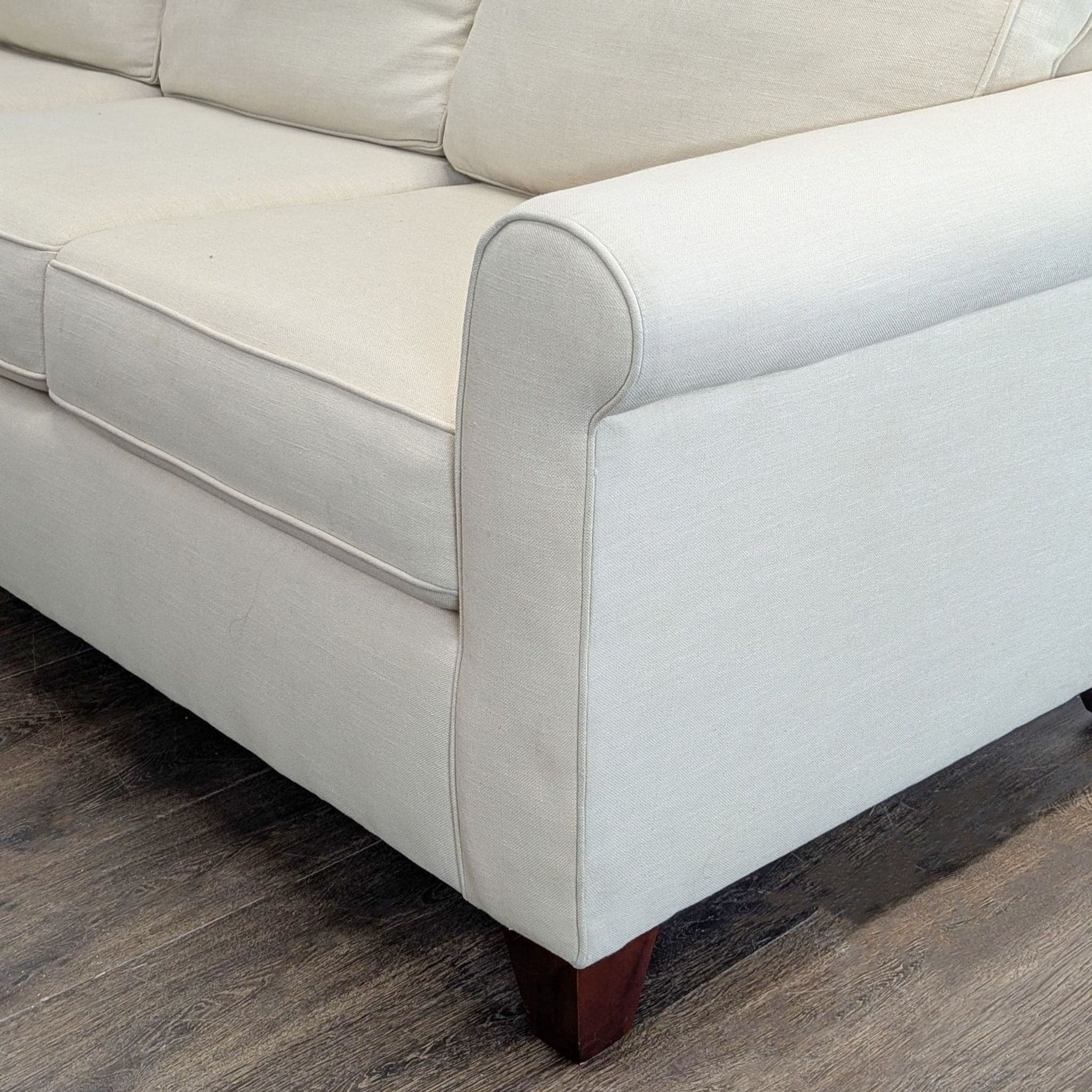 Pottery Barn Buchanan 3-Seat Beige Sofa with Rolled Arms - Thumbnail 9