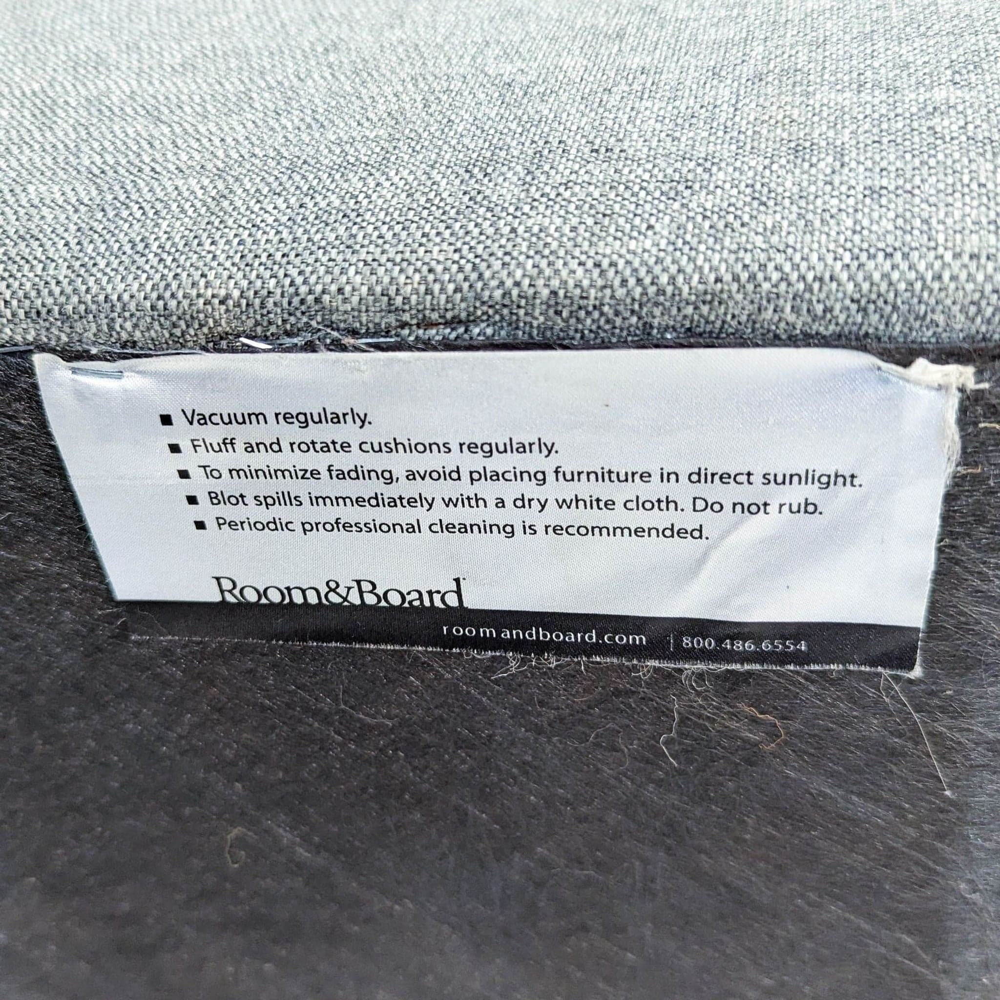 Room and Board Chelsea Modern Gray Sectional Sofa with Ottoman - Thumbnail 8