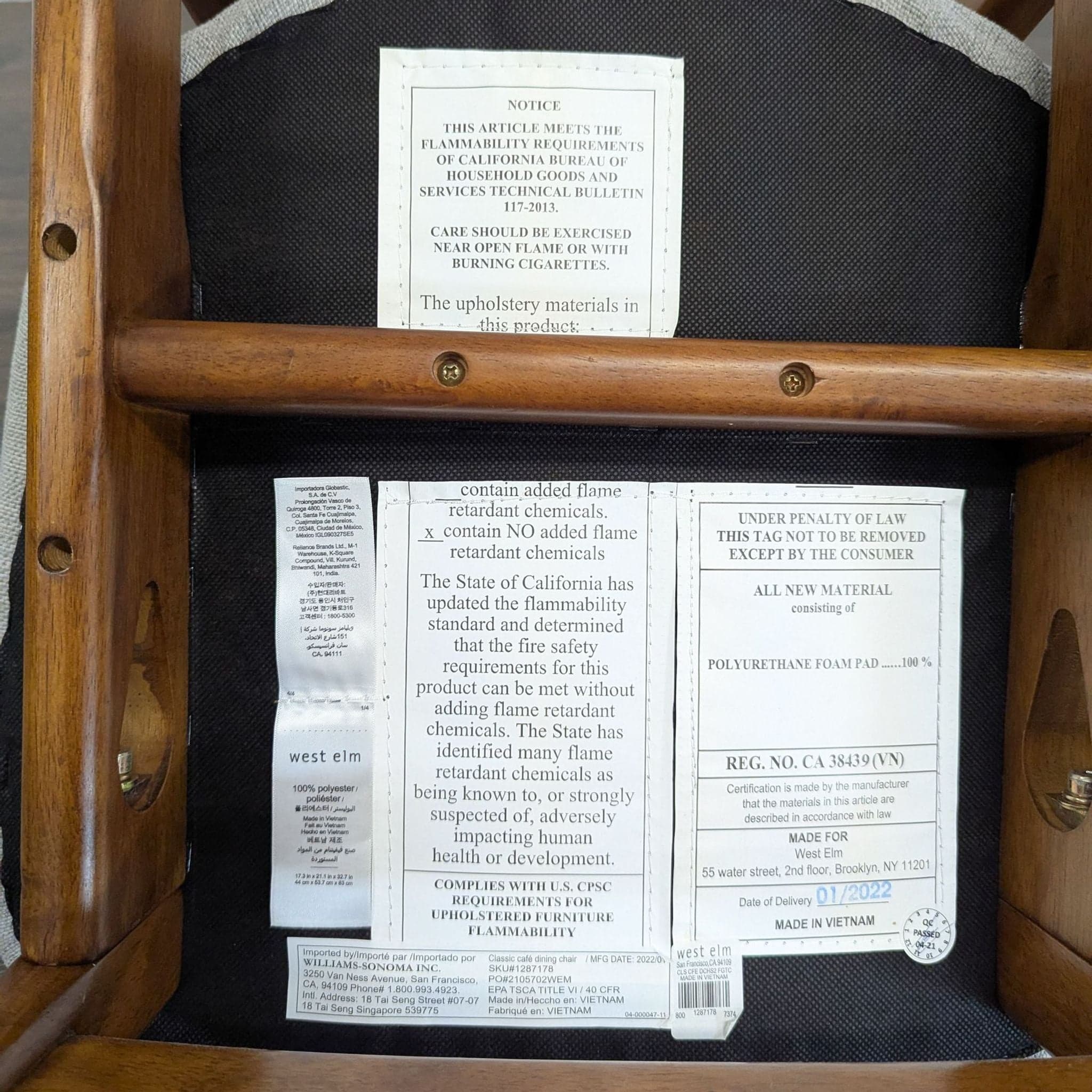 West Elm Set of Four Classic Cafe Dining Chairs - Thumbnail 7