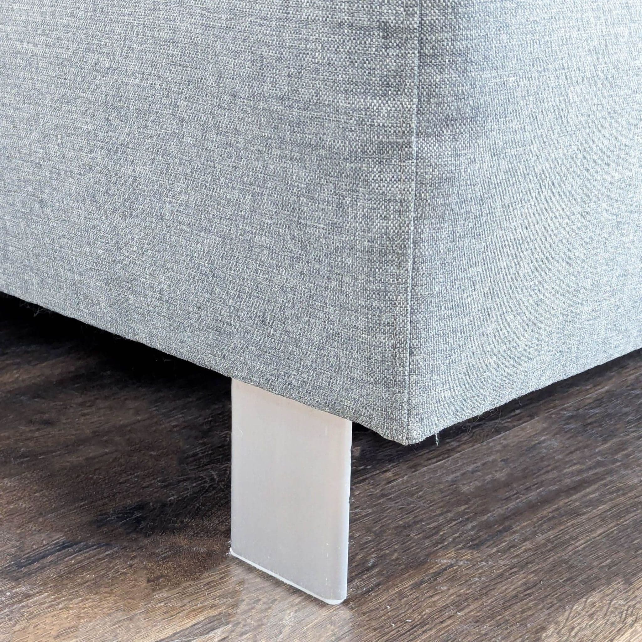 Room and Board Chelsea Modern Gray Sectional Sofa with Ottoman - Thumbnail 7