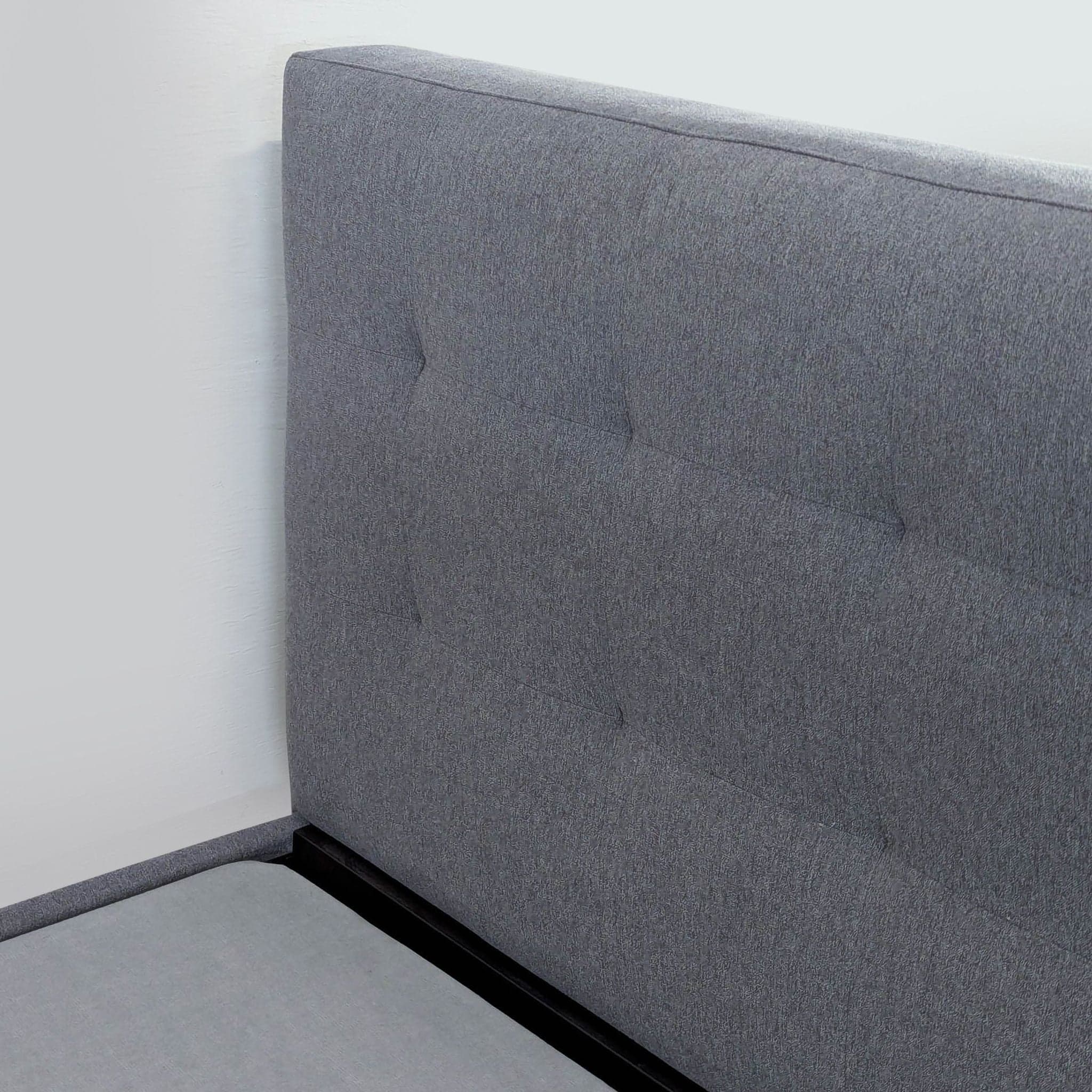 West Elm Modern Upholstered Bed Frame with Tufted Headboard - Queen Size - Thumbnail 7