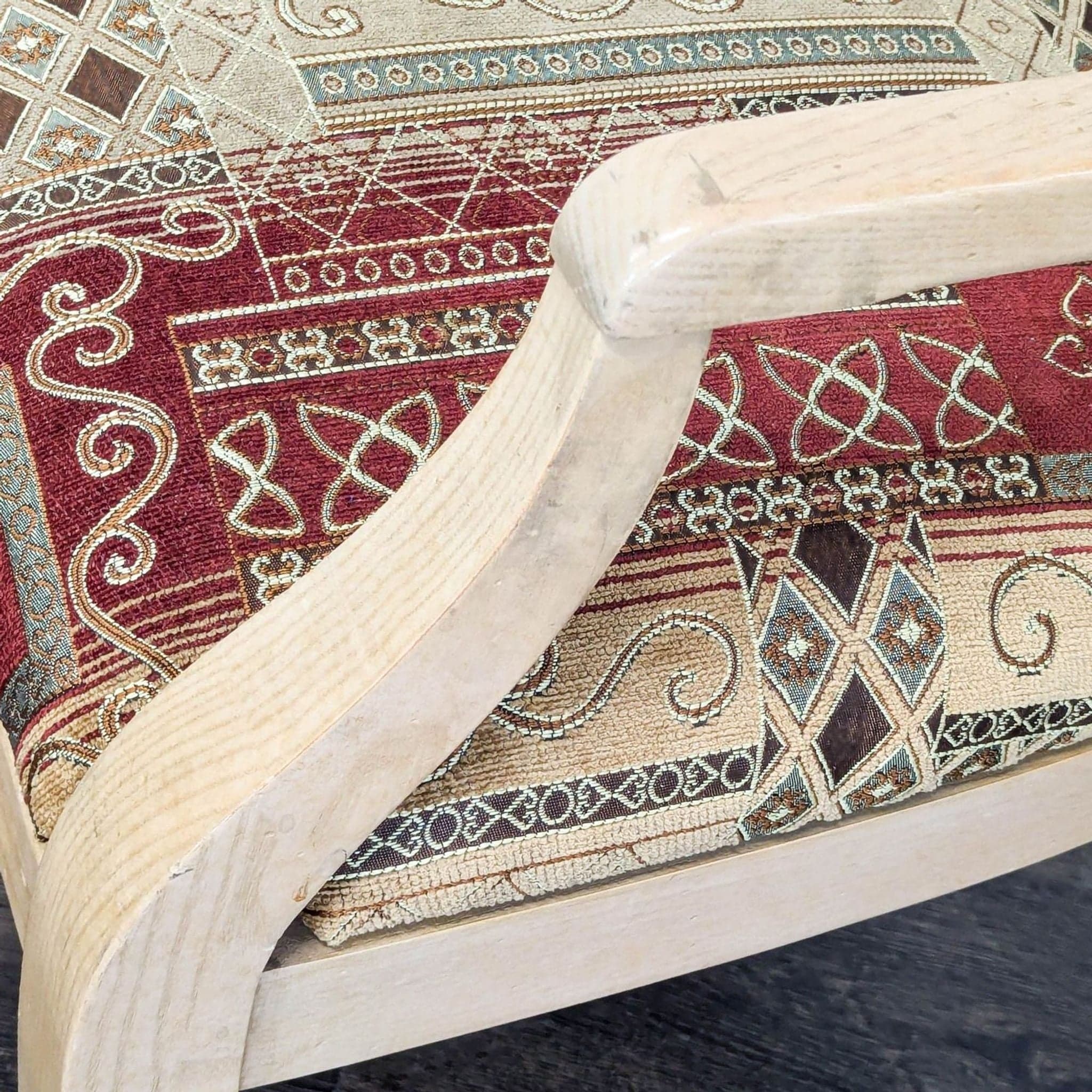 Wood Upholstered Arm Chair - Thumbnail 5