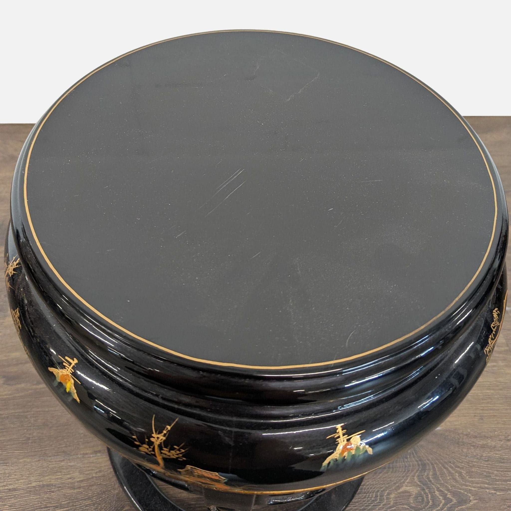 Lacquered Chinoiserie Stool/Display Stand - Thumbnail 5