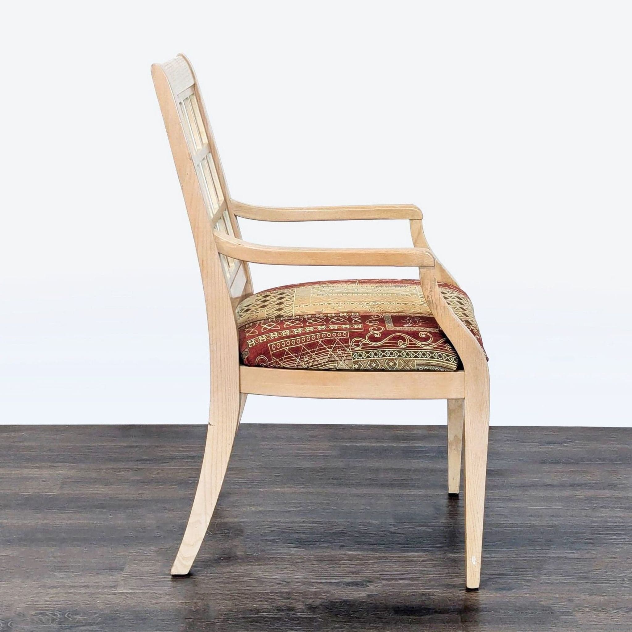 Wood Upholstered Arm Chair - Thumbnail 8