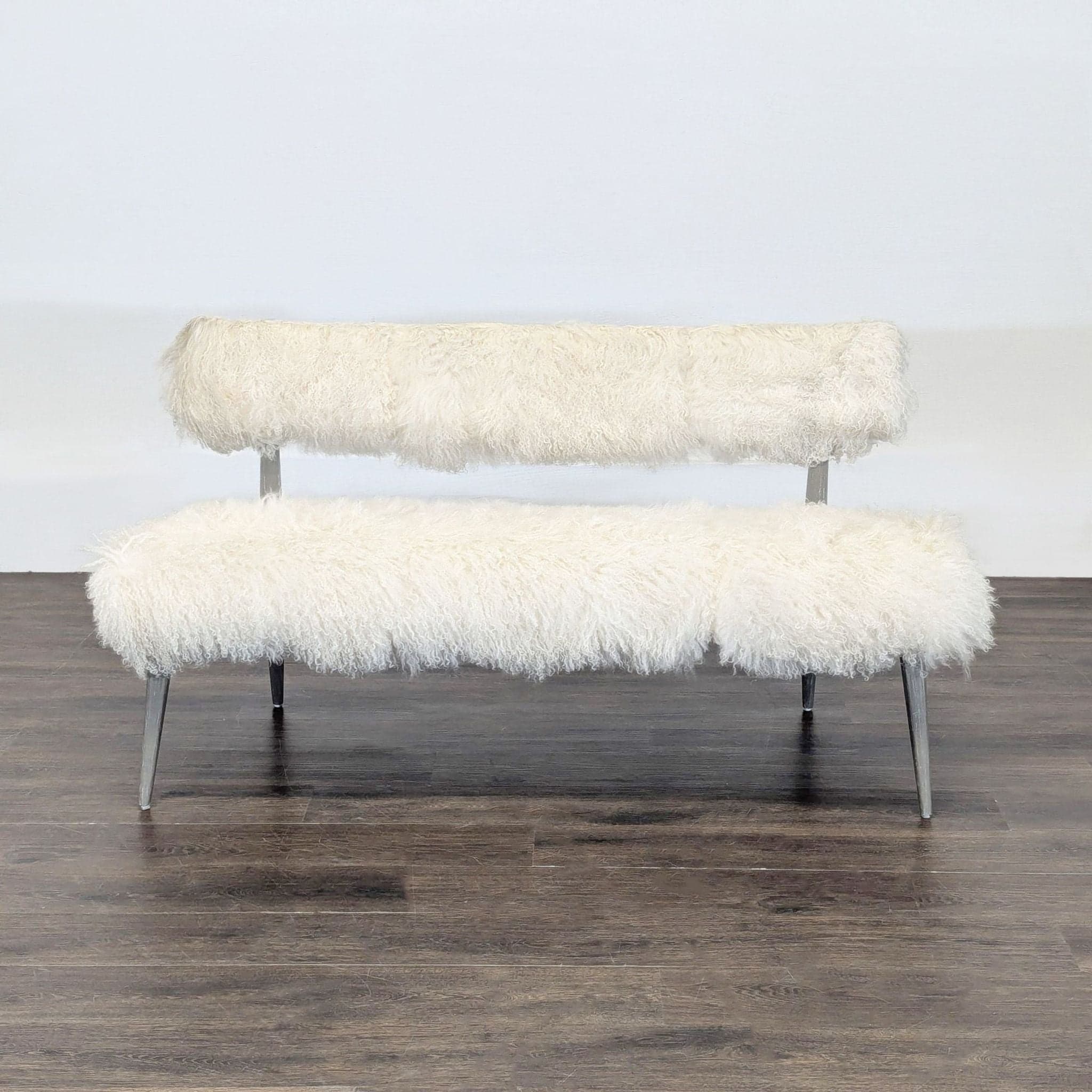 Faux Fur Bench with Back - Thumbnail 8