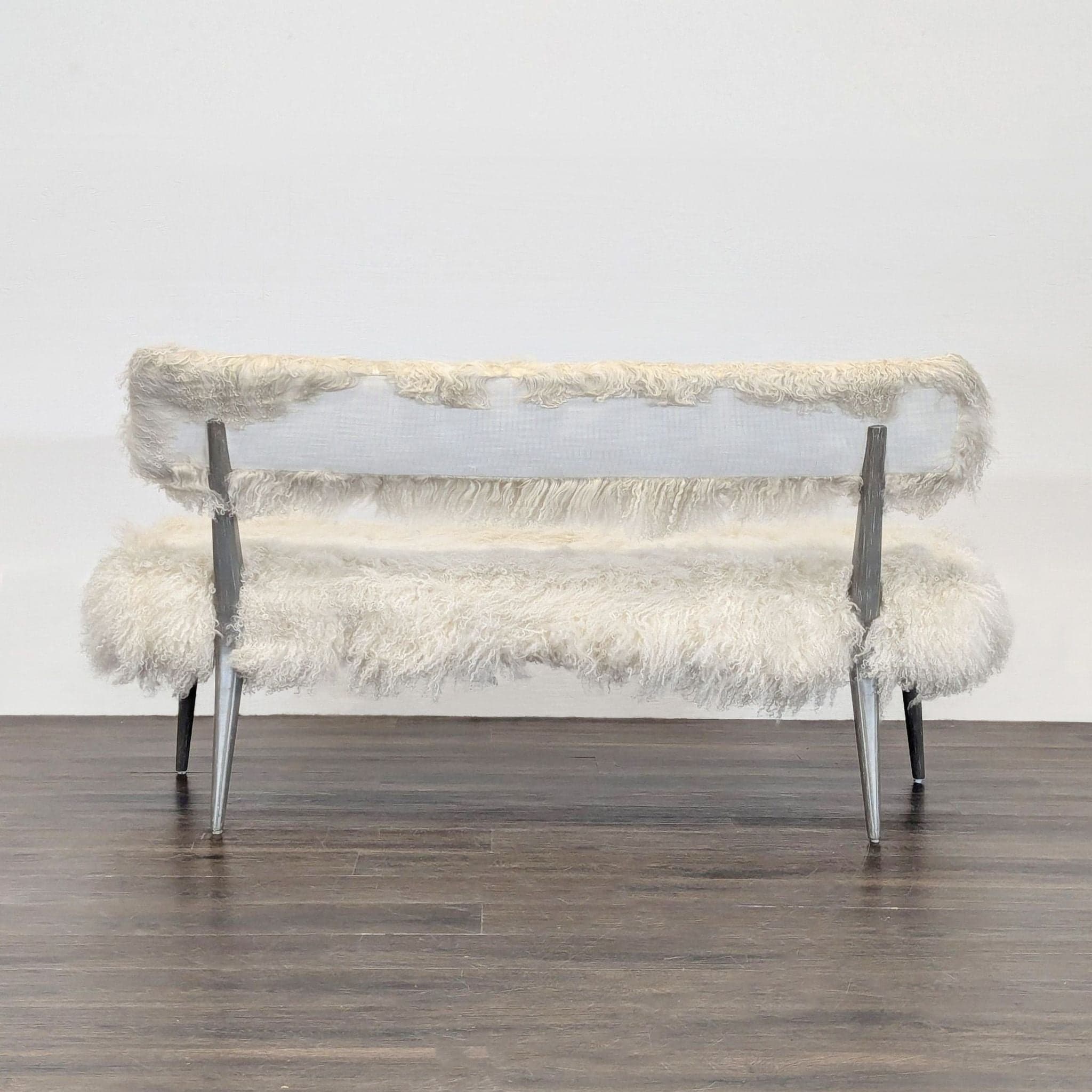 Faux Fur Bench with Back - Thumbnail 4