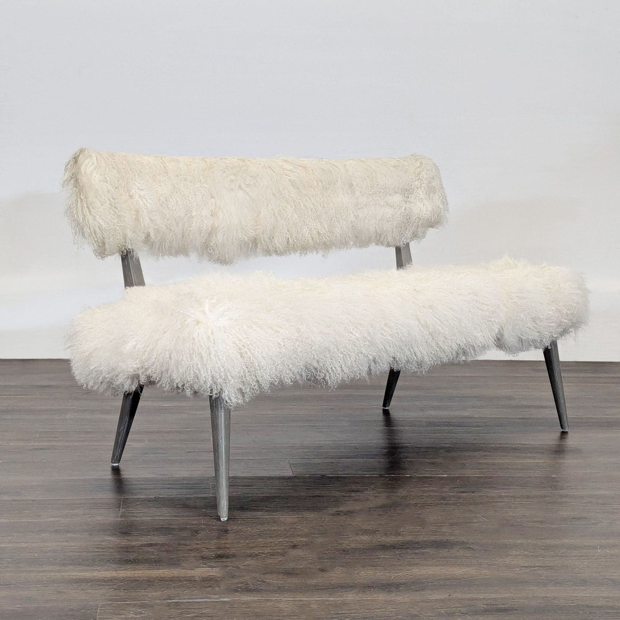 Faux Fur Bench with Back - Thumbnail 2