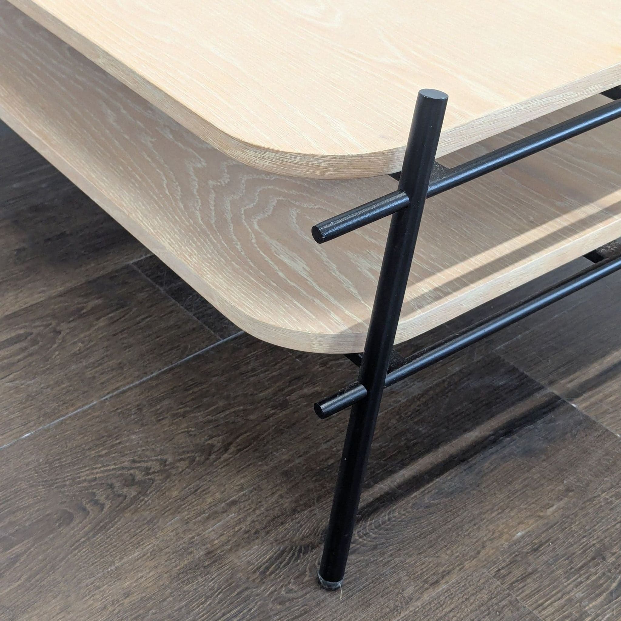 Two Tier Coffee Table on Metal Rod Frame - Thumbnail 4