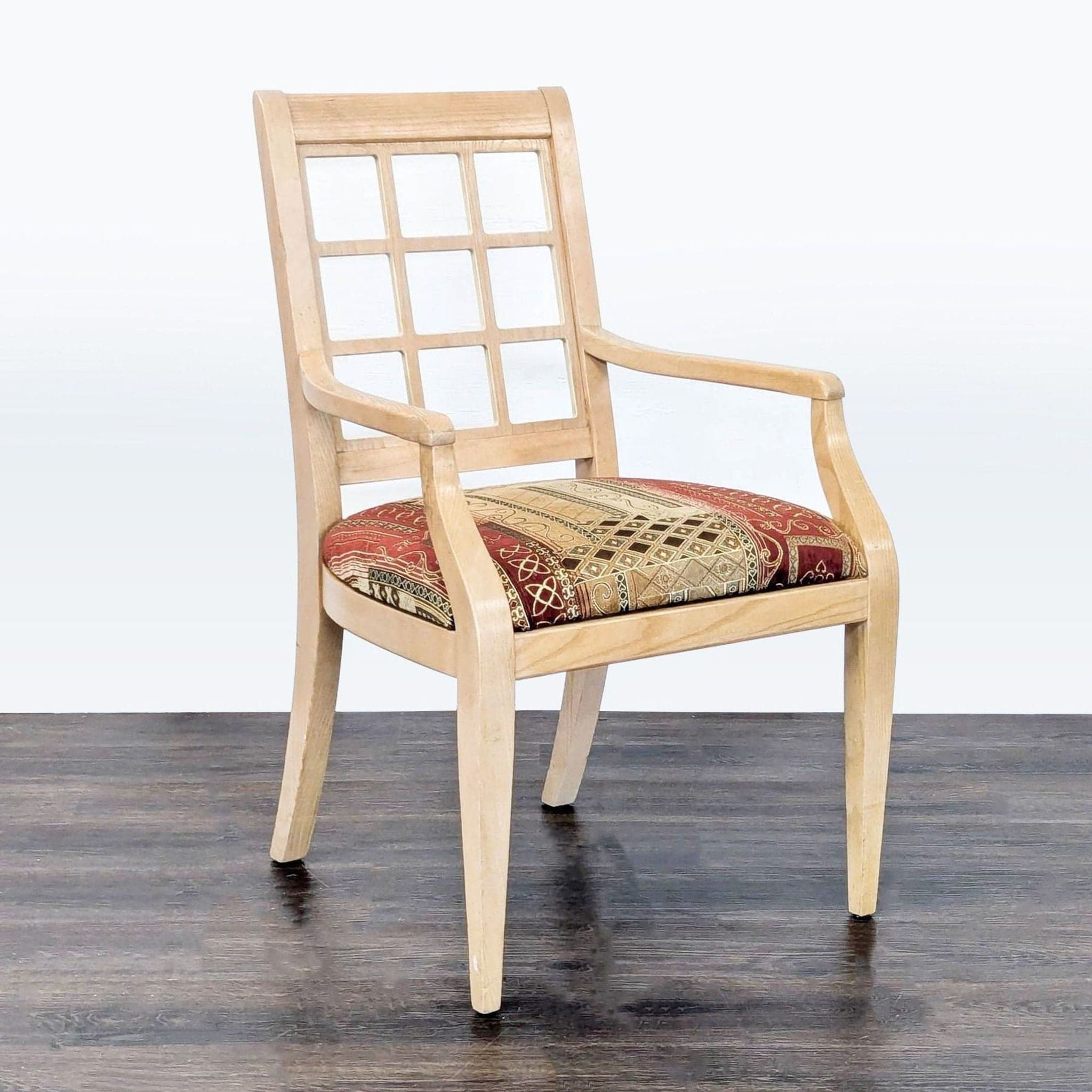 Wood Upholstered Arm Chair - Thumbnail 2