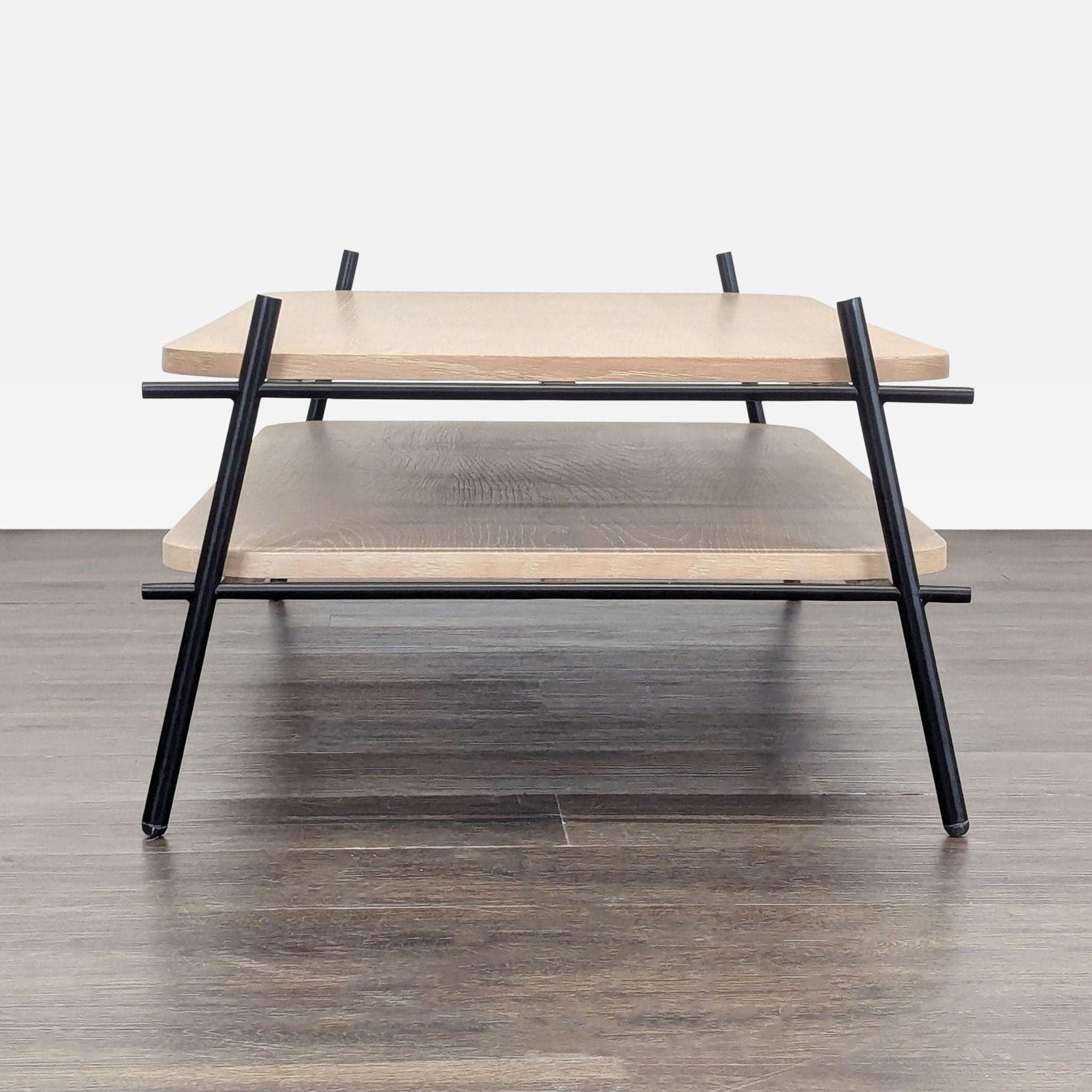 Two Tier Coffee Table on Metal Rod Frame - Thumbnail 2