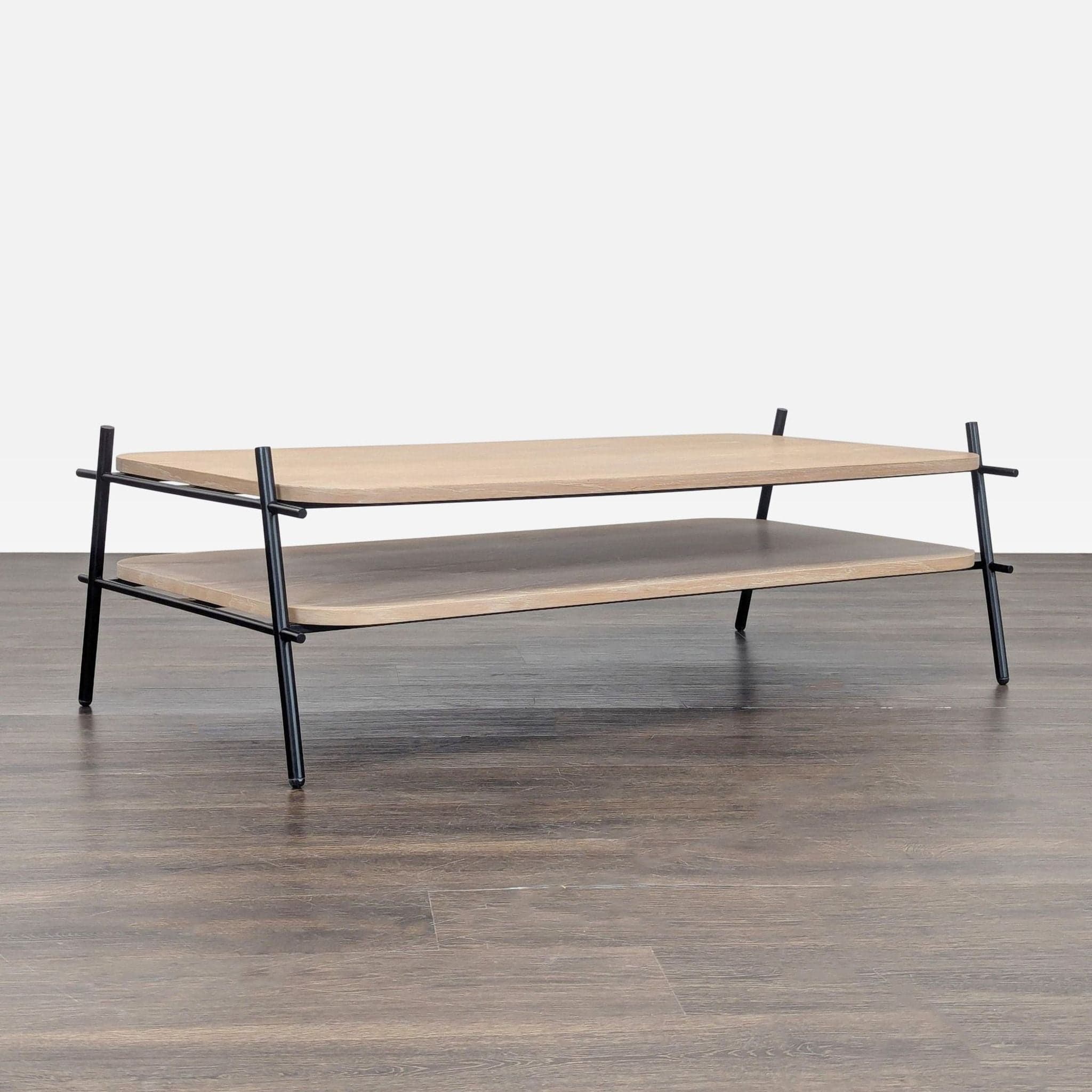 Two Tier Coffee Table on Metal Rod Frame - Thumbnail 7