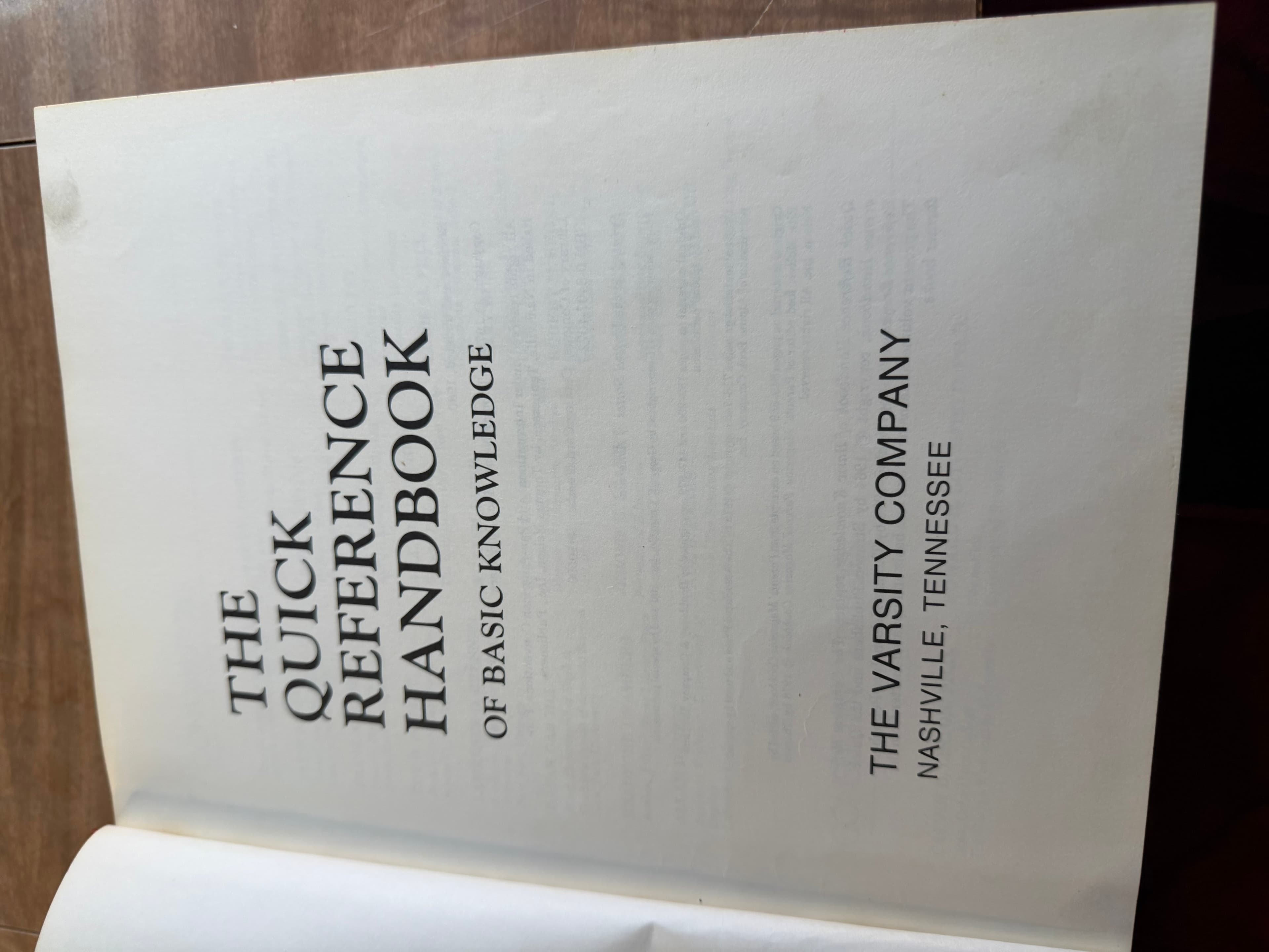 Varsity 1980 Vintage Quick Reference Handbook of Basic Knowledge - Thumbnail 5