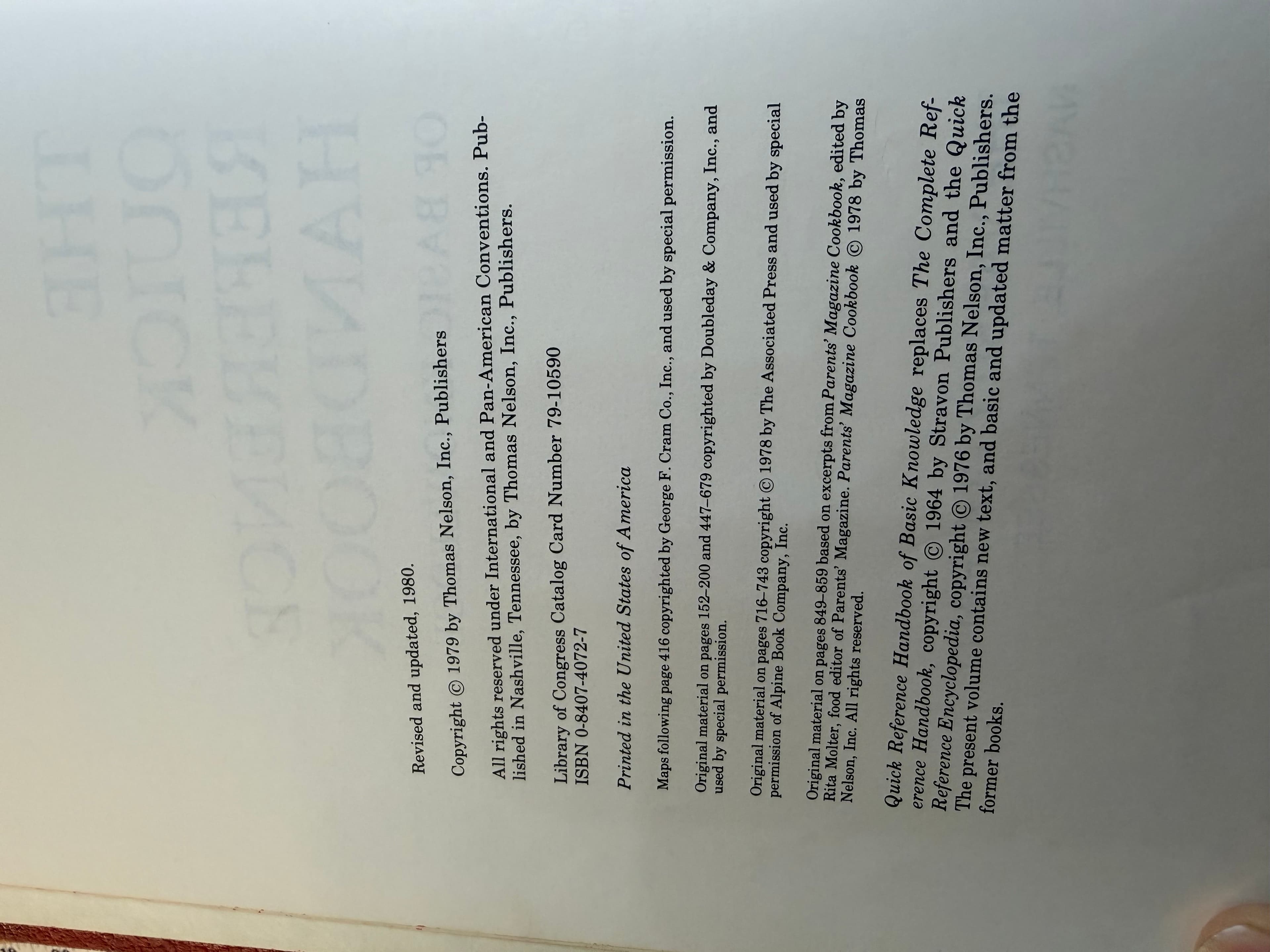 Varsity 1980 Vintage Quick Reference Handbook of Basic Knowledge - Thumbnail 6