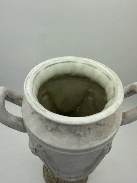 Faux Marble Urn Vase with Handles - Thumbnail 2