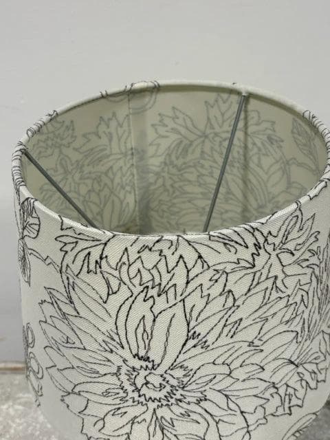 Taupe Embroidered Shade Table Lamp - Thumbnail 2