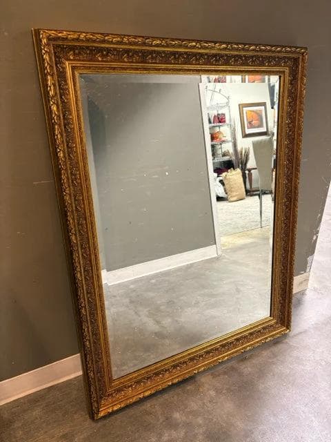 Beveled Gold Filigree Miror - Image 1