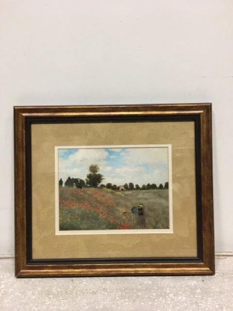 Lady with Umbrella in Poppy Field Art - Image 1