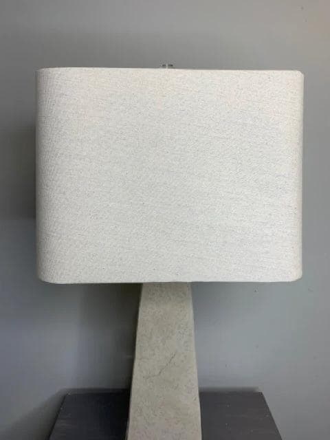 *NEW* Cream Stone Base Table Lamp with Cream Shade - Thumbnail 4