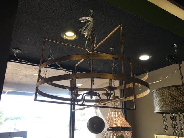 *NEW* Round 4 Light Gold Distressed Chandelier - Thumbnail 2