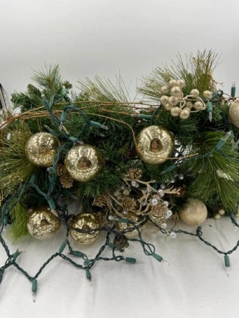 Garland with Gold and Silver Ornaments, Bells and Twigs - Image 1