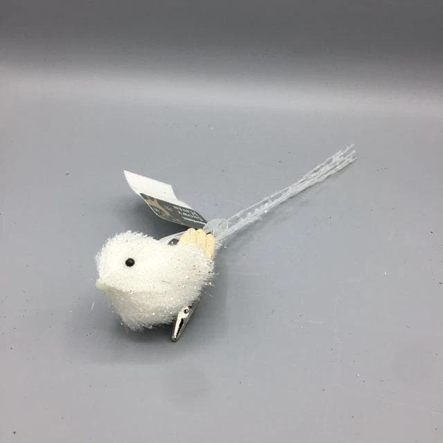 White Sparkle Bird with Long Tail - Image 1