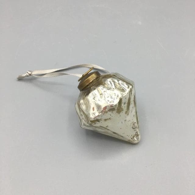 Mercury Glass Diamond Ornament - Image 1