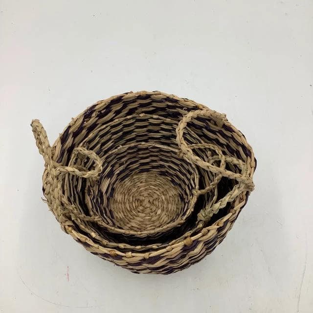 *NEW* Set of 3 Round Seagrass Basket - Thumbnail 3