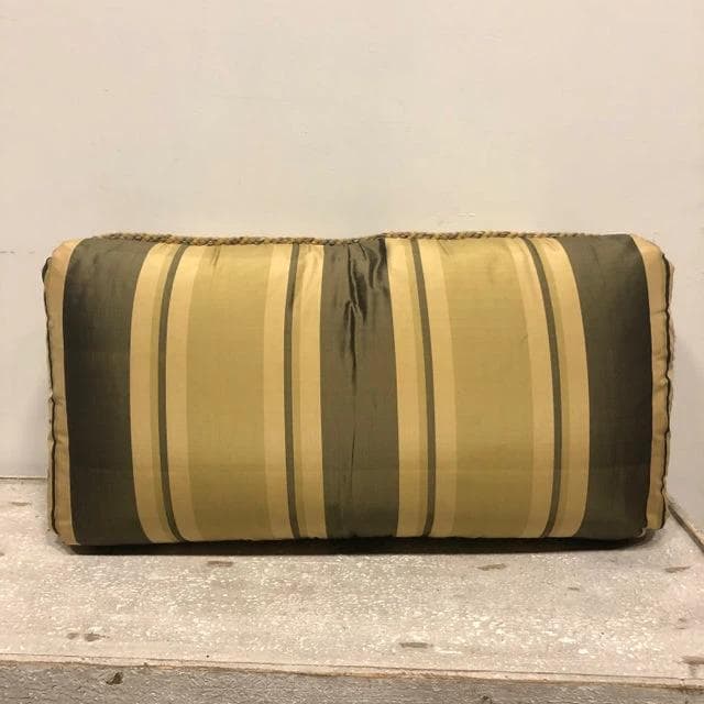 Oblong Down Filled Gold and Green Stripe Pillow - Thumbnail 2