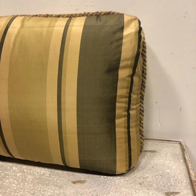Oblong Down Filled Gold and Green Stripe Pillow - Thumbnail 3