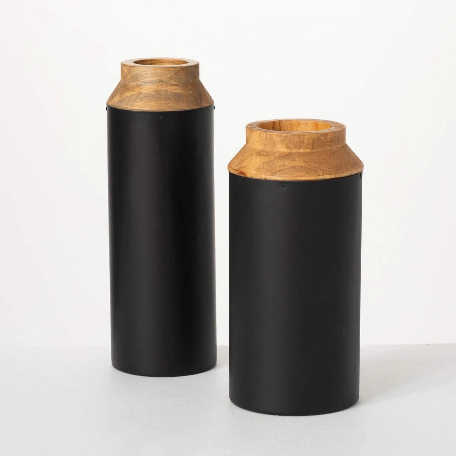 *NEW* Wooden Vase with Black Wrap Set - Image 1