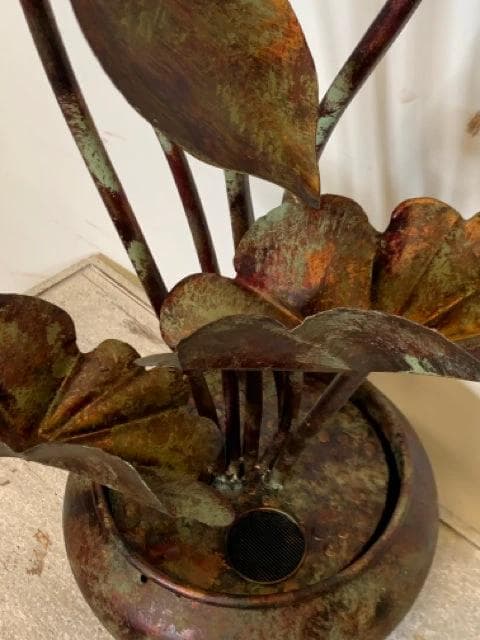 *NEW* Metal Flower and Leaf in Pot Water Fountain with UL Pump - Thumbnail 3