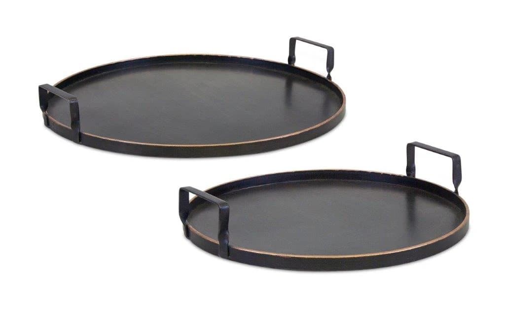 *NEW* Metal Black Tray/Set of 2 - Image 1