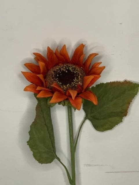 *NEW* 27" Orange Sunflower Single Stem - Image 1