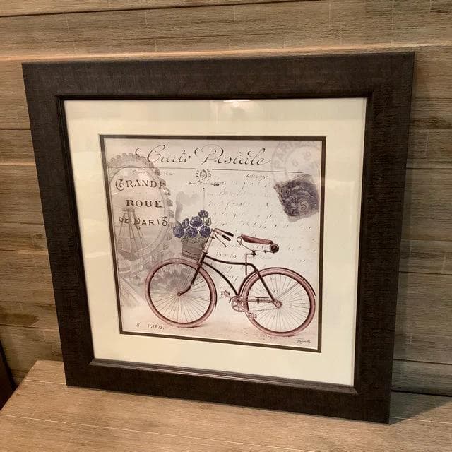 "Carte Postale" Art with Red Bike - Image 1