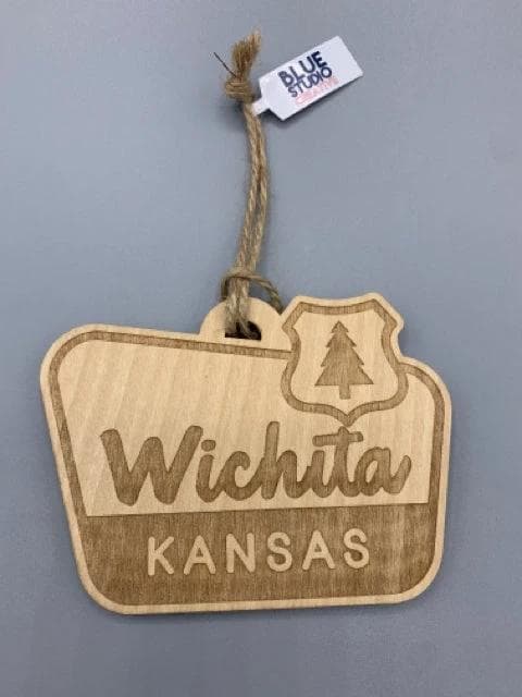 Wichita, Kansas Wooden Sign Ornament - Image 1